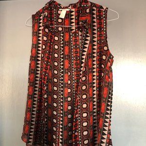 H&M Sleeveless Blouse  size 8 southwestern sleeveless